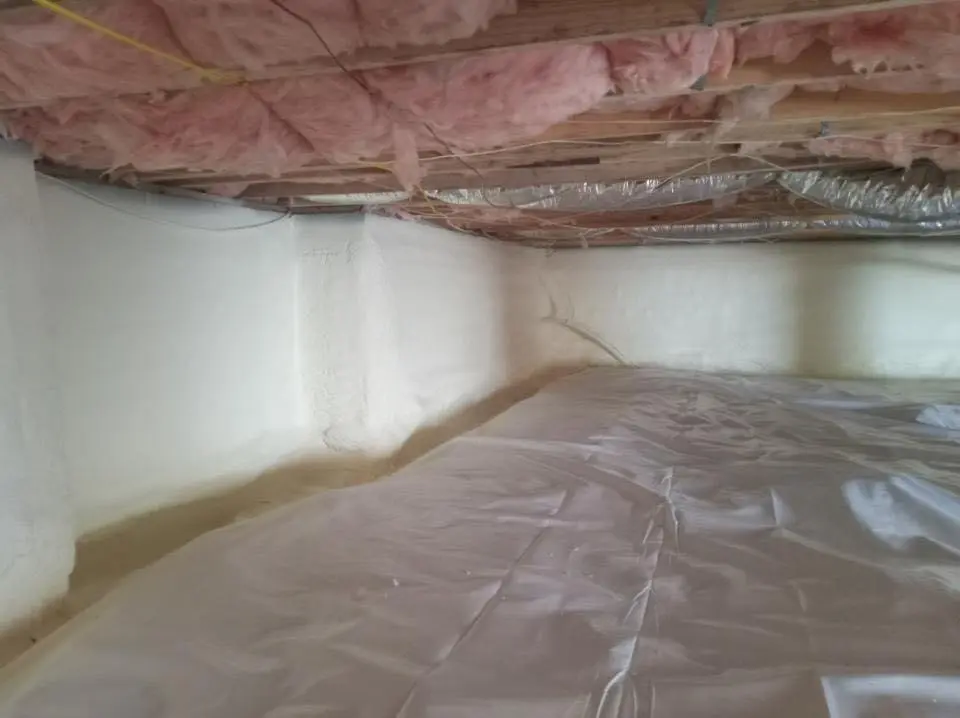 Crawl space encapsulation with closed-cell spray foam for Attic Insulation in Jamestown